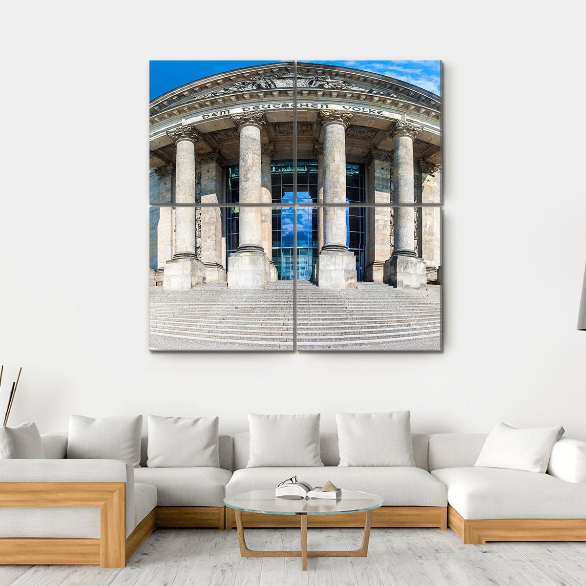 Reichstag Building In Berlin Canvas Wall Art-4 Square-Gallery Wrap-17" x 17"-Tiaracle