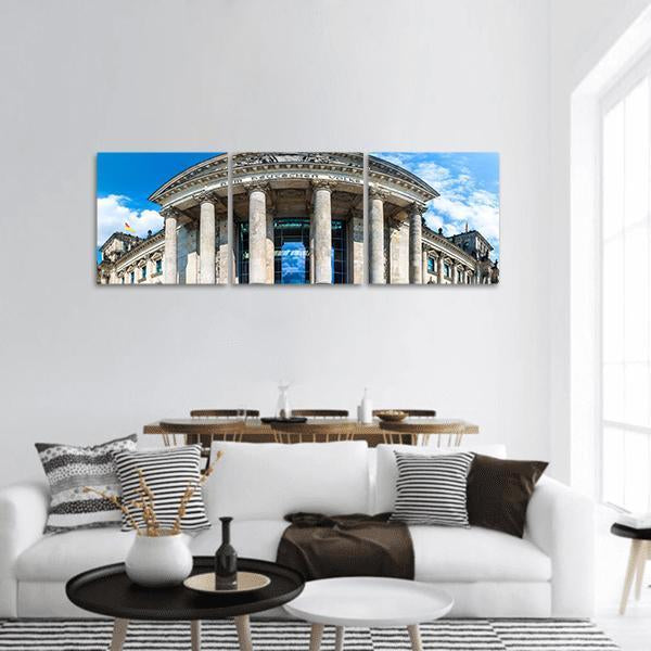 Reichstag Building In Berlin Panoramic Canvas Wall Art-3 Piece-25" x 08"-Tiaracle