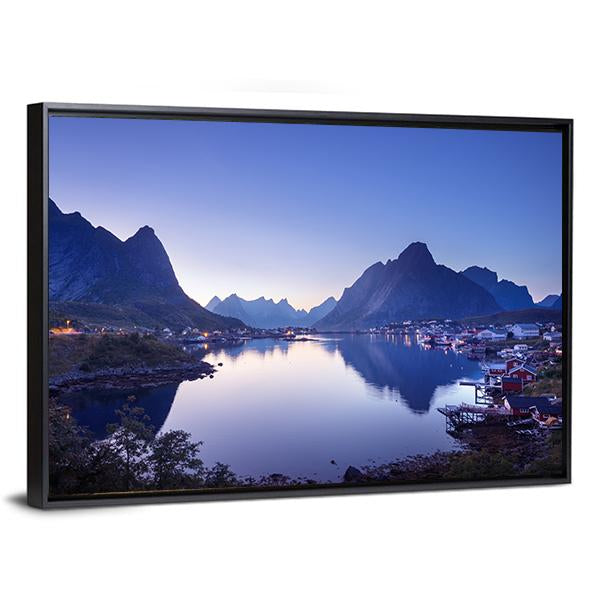 Reine Village Norway Canvas Wall Art-3 Horizontal-Gallery Wrap-25" x 16"-Tiaracle