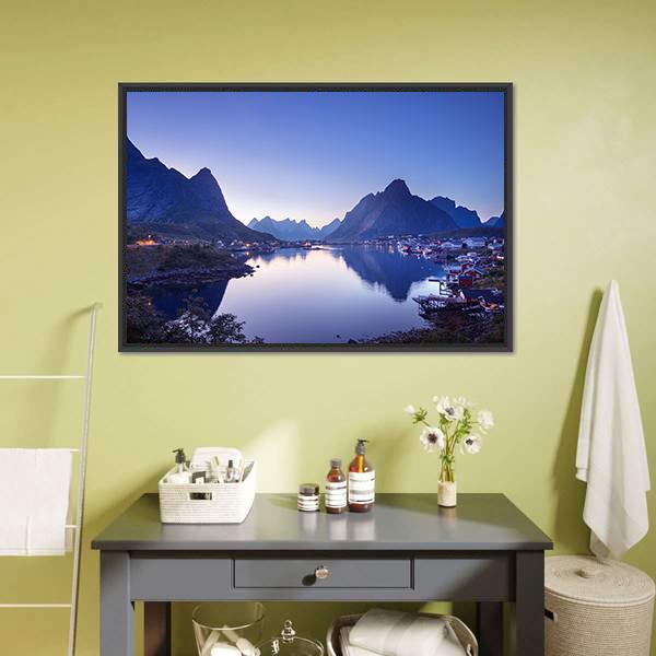 Reine Village Norway Canvas Wall Art-1 Piece-Floating Frame-24" x 16"-Tiaracle