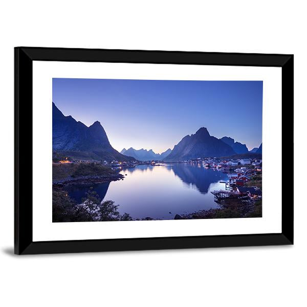 Reine Village Norway Canvas Wall Art-3 Horizontal-Gallery Wrap-25" x 16"-Tiaracle