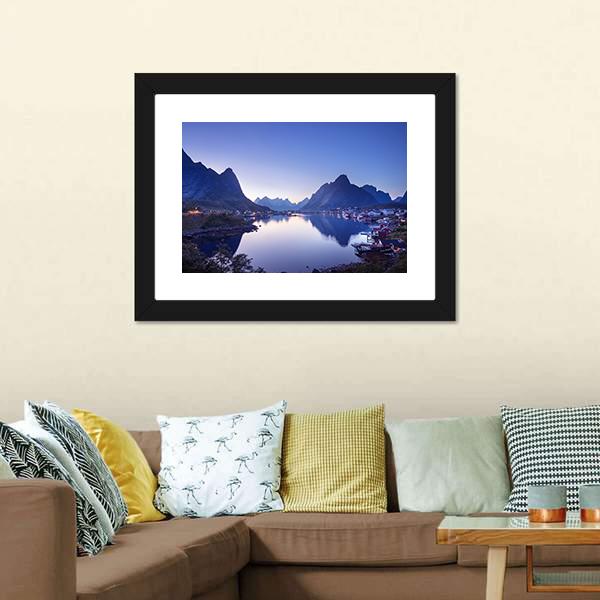 Reine Village Norway Canvas Wall Art-3 Horizontal-Gallery Wrap-25" x 16"-Tiaracle