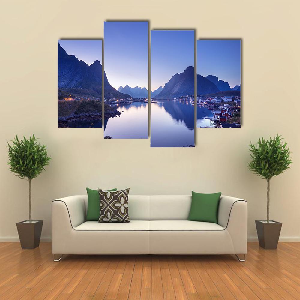 Reine Village Norway Canvas Wall Art-4 Pop-Gallery Wrap-50" x 32"-Tiaracle
