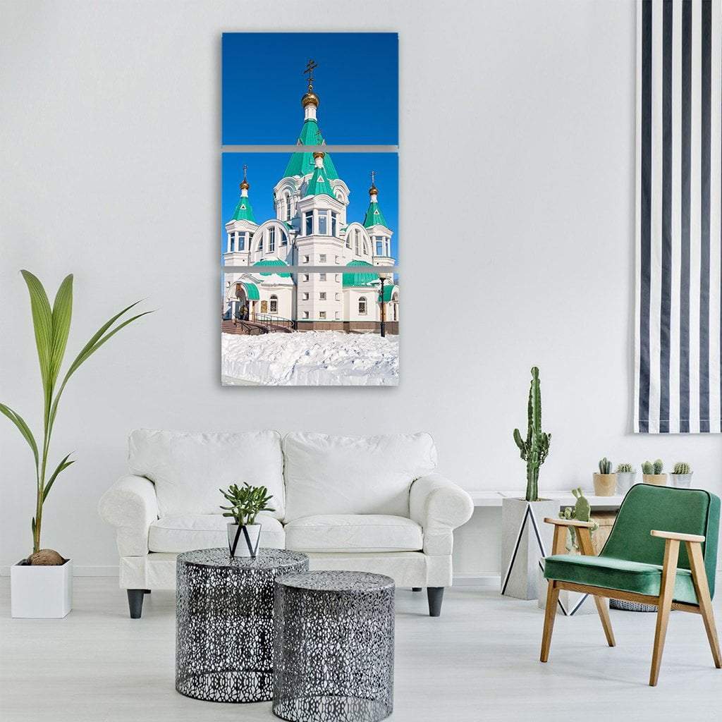 Religious Church For Christians In Russia Vertical Canvas Wall Art-3 Vertical-Gallery Wrap-12" x 25"-Tiaracle