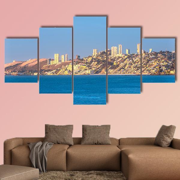 Renaca Resort Town At Valparaiso Region Canvas Wall Art-5 Star-Gallery Wrap-62" x 32"-Tiaracle