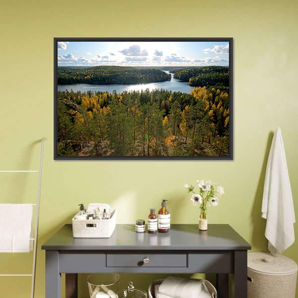 Repovesi National Park Finland Canvas Wall Art-1 Piece-Floating Frame-24" x 16"-Tiaracle