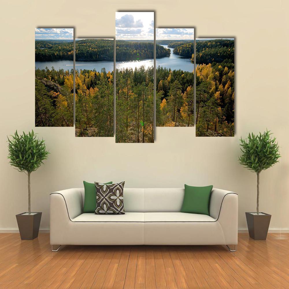 Repovesi National Park Finland Canvas Wall Art-5 Pop-Gallery Wrap-47" x 32"-Tiaracle