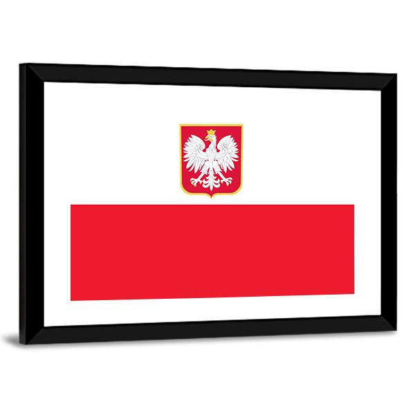 Republic Of Poland Flag Canvas Wall Art-3 Horizontal-Gallery Wrap-25" x 16"-Tiaracle