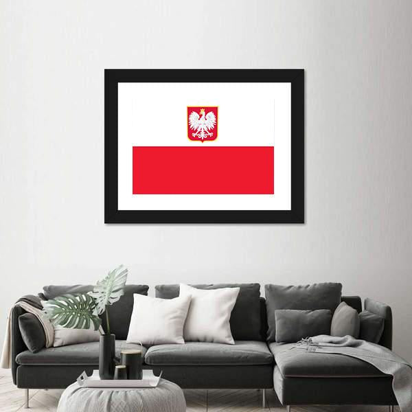Republic Of Poland Flag Canvas Wall Art-3 Horizontal-Gallery Wrap-25" x 16"-Tiaracle