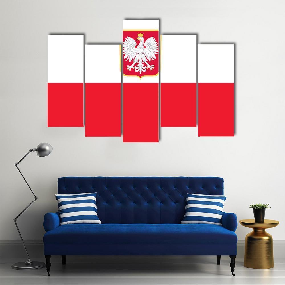 Republic Of Poland Flag Canvas Wall Art-3 Horizontal-Gallery Wrap-37" x 24"-Tiaracle