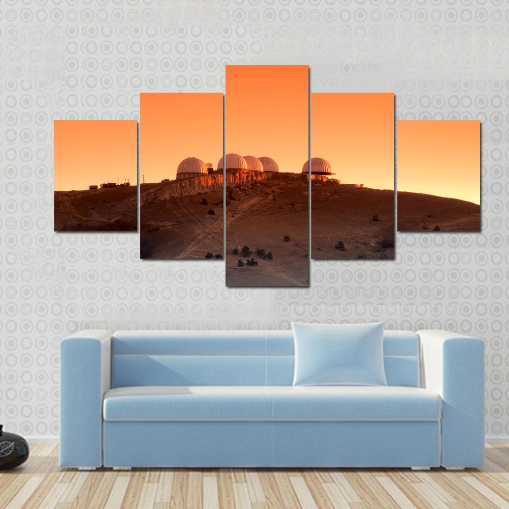 Research Center On Mars Canvas Wall Art-5 Pop-Gallery Wrap-47" x 32"-Tiaracle