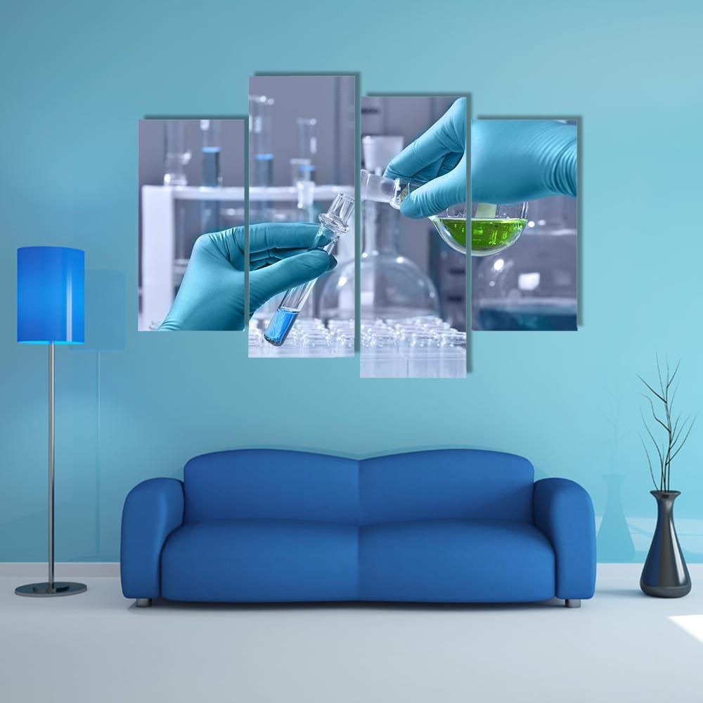 Research Lab Canvas Wall Art-4 Pop-Gallery Wrap-50" x 32"-Tiaracle