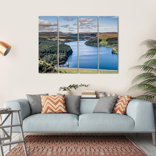 Reservoir In A Mountainous Area Canvas Wall Art-4 Horizontal-Gallery Wrap-34" x 24"-Tiaracle