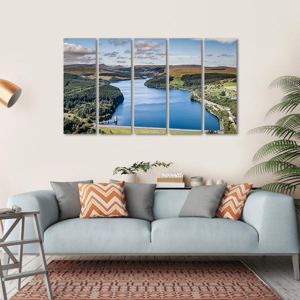 Reservoir In A Mountainous Area Canvas Wall Art-5 Horizontal-Gallery Wrap-22" x 12"-Tiaracle