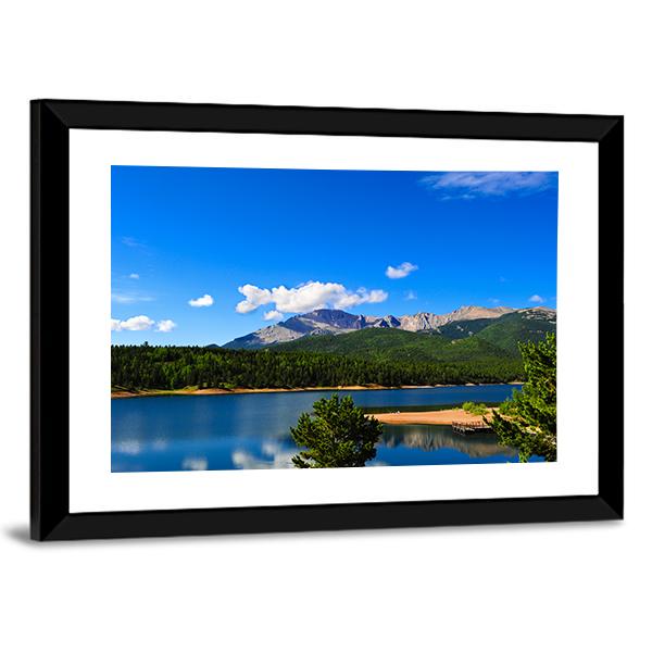 Reservoir Near Pikes Peak Canvas Wall Art-3 Horizontal-Gallery Wrap-25" x 16"-Tiaracle