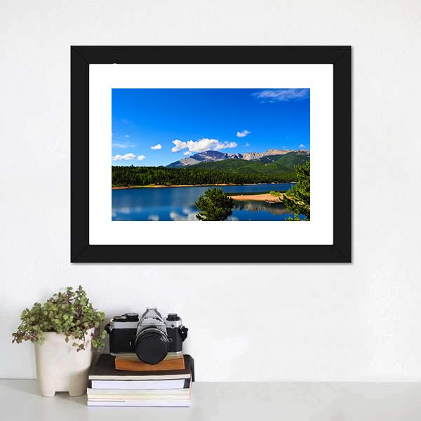 Reservoir Near Pikes Peak Panoramic Canvas Wall Art-1 Piece-36" x 12"-Tiaracle