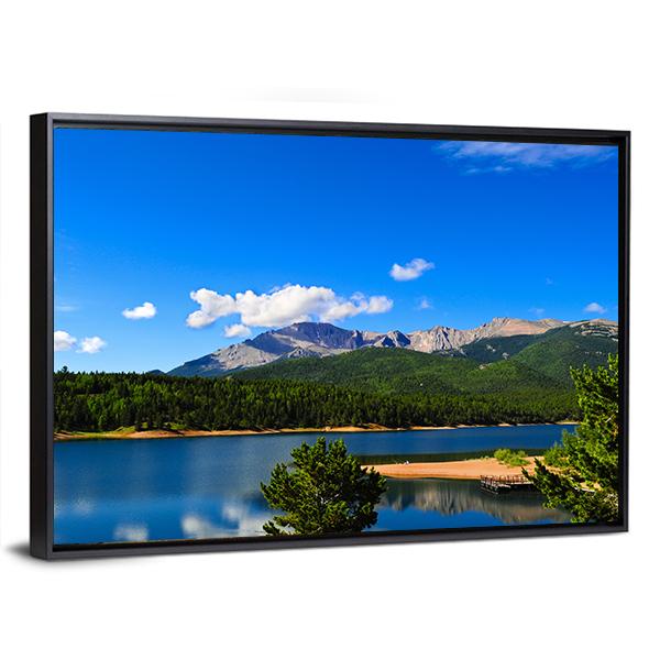 Reservoir Near Pikes Peak Panoramic Canvas Wall Art-1 Piece-36" x 12"-Tiaracle