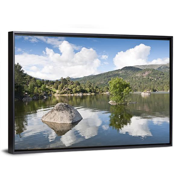 Reservoir Of El Burguillo In Avila Spain Canvas Wall Art-3 Horizontal-Gallery Wrap-25" x 16"-Tiaracle