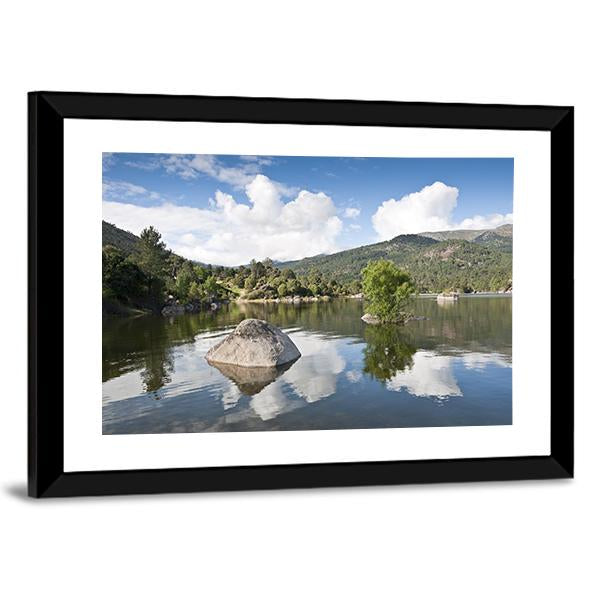 Reservoir Of El Burguillo In Avila Spain Canvas Wall Art-3 Horizontal-Gallery Wrap-25" x 16"-Tiaracle