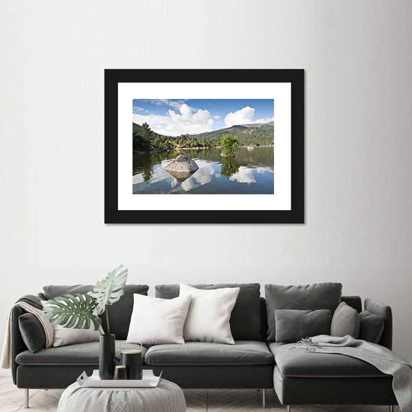 Reservoir Of El Burguillo In Avila Spain Canvas Wall Art-3 Horizontal-Gallery Wrap-25" x 16"-Tiaracle