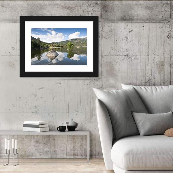 Reservoir Of El Burguillo In Avila Spain Canvas Wall Art-3 Horizontal-Gallery Wrap-25" x 16"-Tiaracle