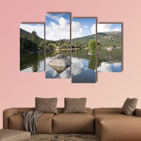 Reservoir Of El Burguillo In Avila Spain Canvas Wall Art-4 Pop-Gallery Wrap-50" x 32"-Tiaracle