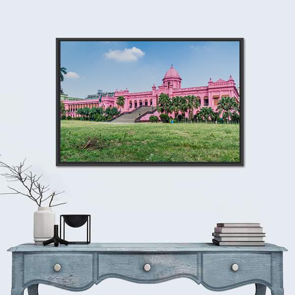 Residential Palace Of Nawab Of Dhaka Canvas Wall Art-1 Piece-Floating Frame-24" x 16"-Tiaracle