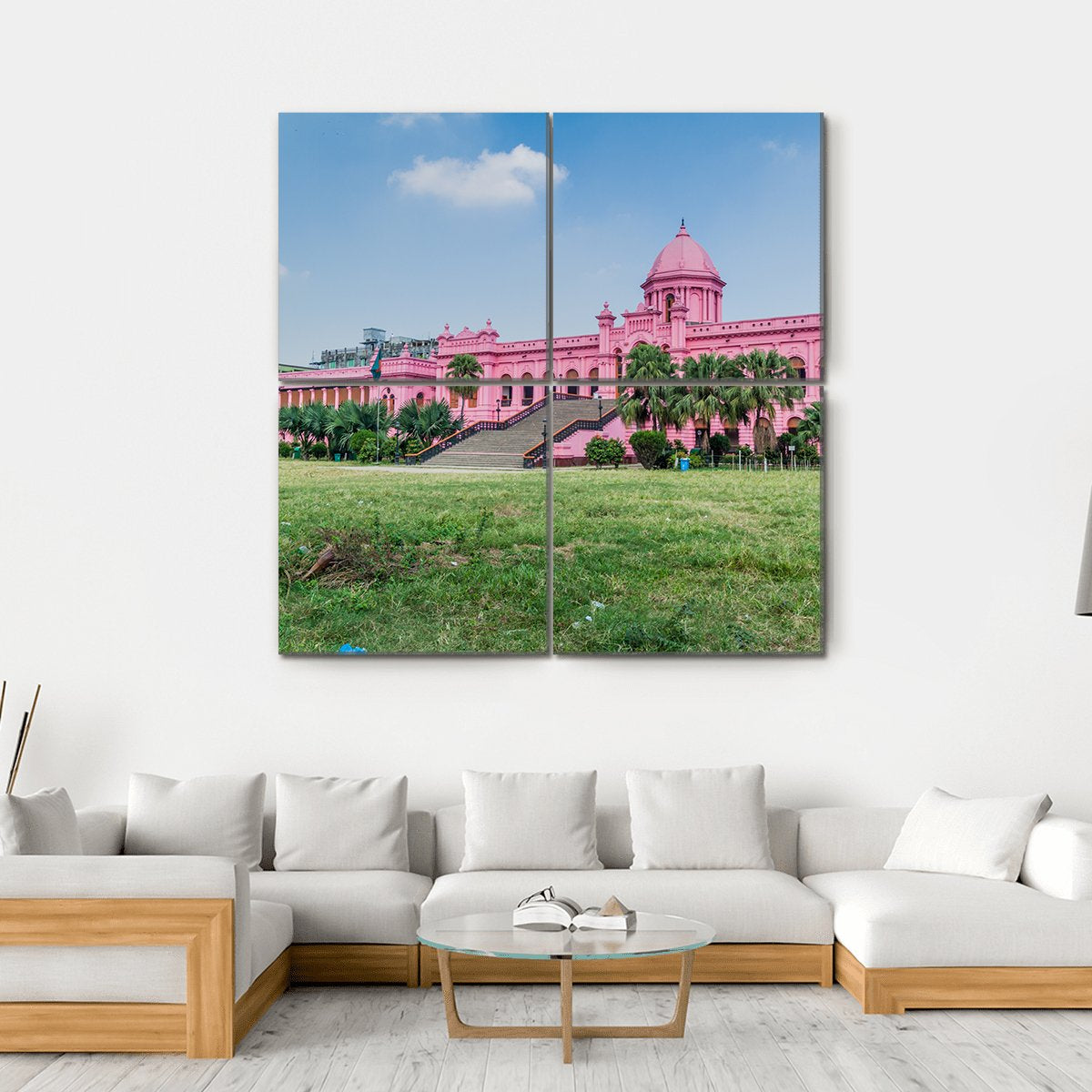 Residential Palace Of Nawab Of Dhaka Canvas Wall Art-4 Square-Gallery Wrap-17" x 17"-Tiaracle