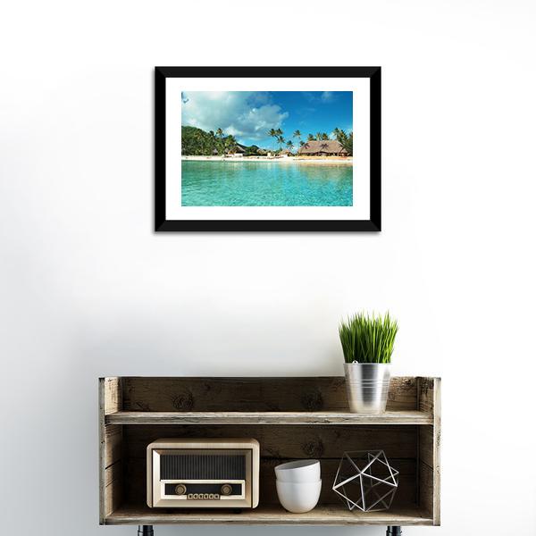 Resort In French Polynesia Canvas Wall Art-3 Horizontal-Gallery Wrap-25" x 16"-Tiaracle