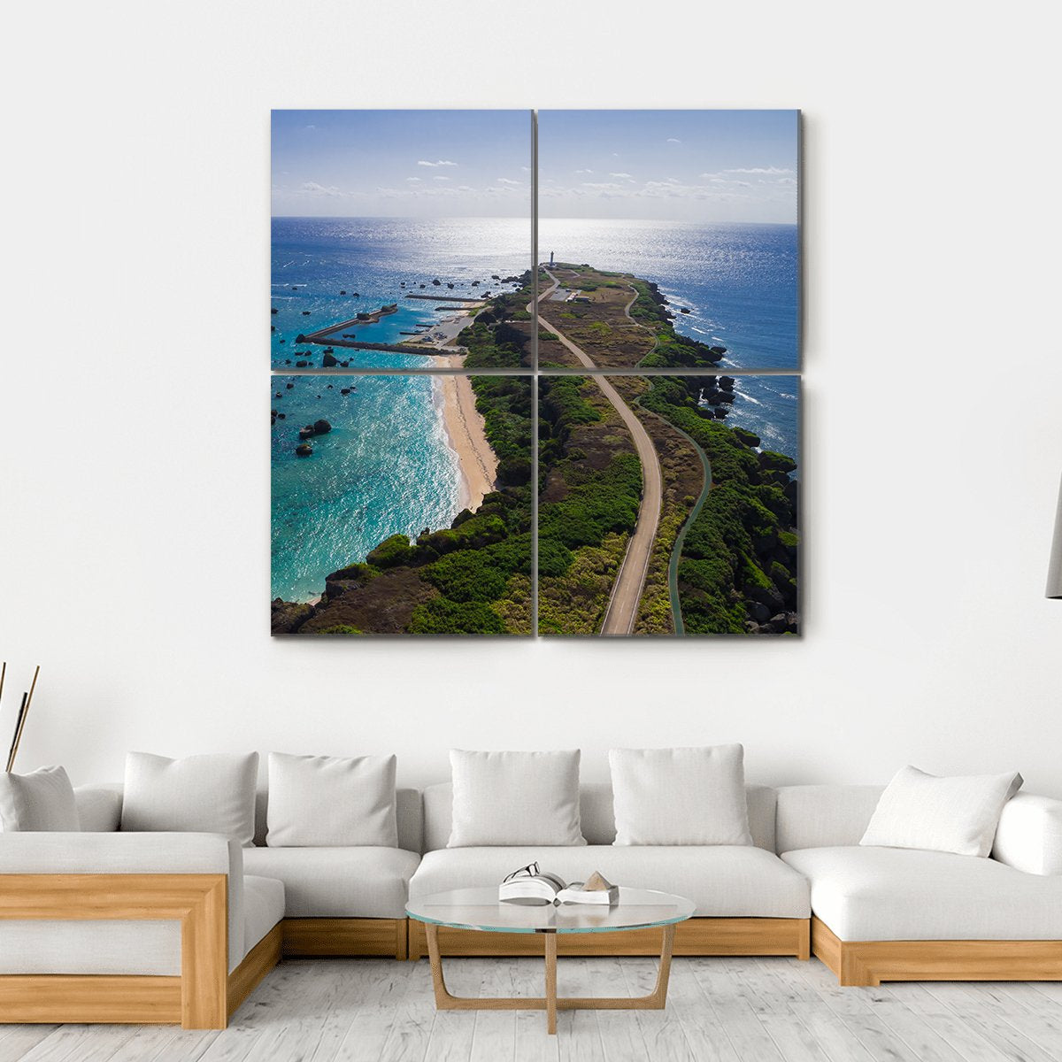 Resort Island Okinawa Miyako Canvas Wall Art-4 Square-Gallery Wrap-17" x 17"-Tiaracle
