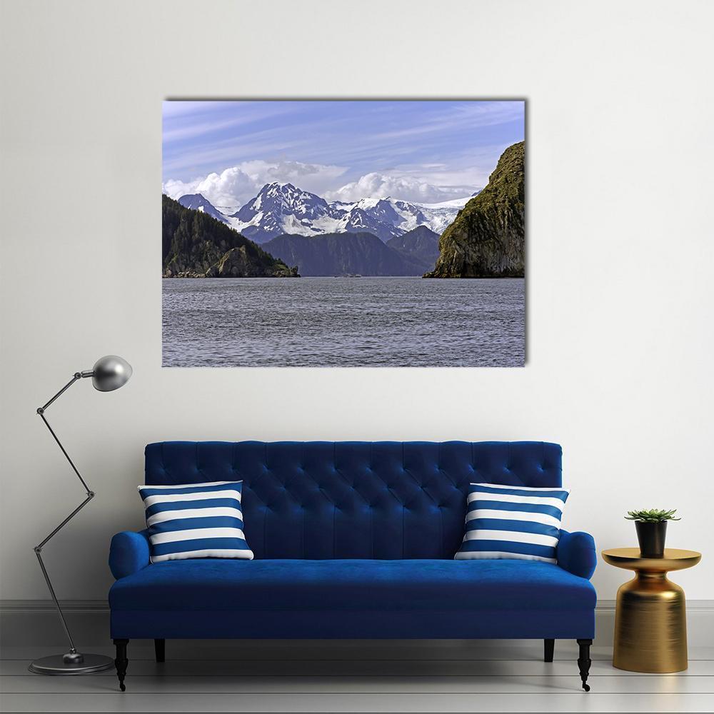 Ressurection Bay Near Seward In Alaska Canvas Wall Art-5 Star-Gallery Wrap-62" x 32"-Tiaracle