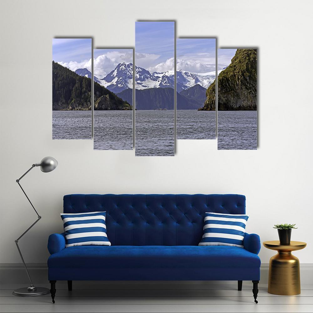 Ressurection Bay Near Seward In Alaska Canvas Wall Art-5 Pop-Gallery Wrap-47" x 32"-Tiaracle
