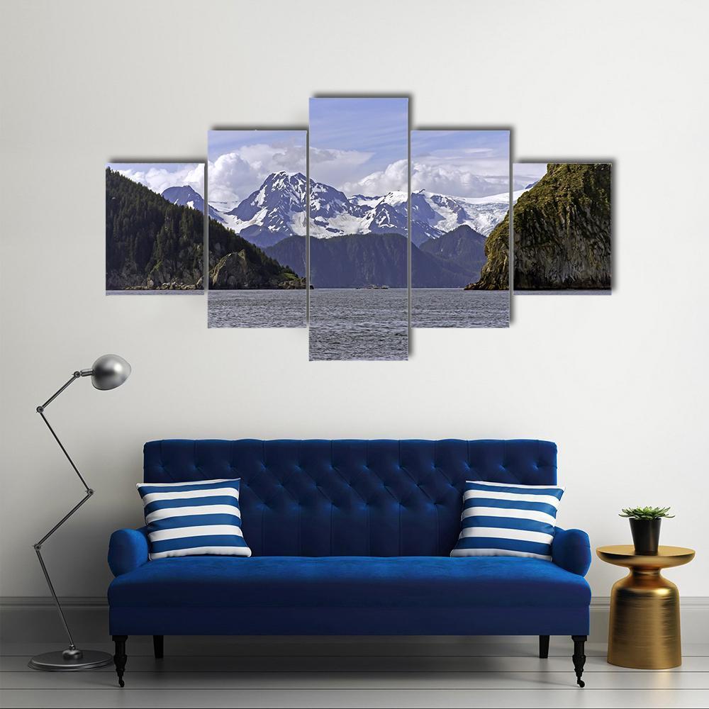 Ressurection Bay Near Seward In Alaska Canvas Wall Art-5 Star-Gallery Wrap-62" x 32"-Tiaracle