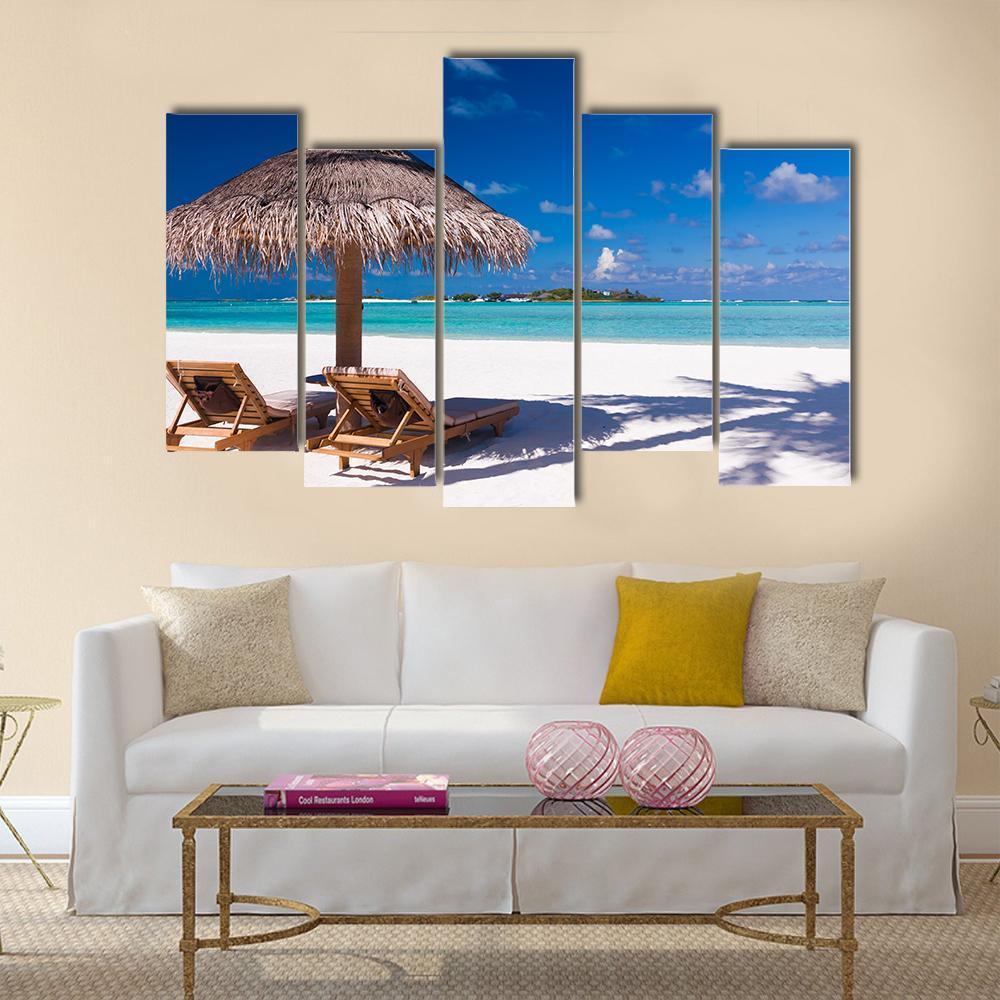Resting Place On Beach Canvas Wall Art-5 Pop-Gallery Wrap-47" x 32"-Tiaracle