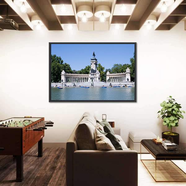 Retiro Park In Madrid Canvas Wall Art-3 Horizontal-Gallery Wrap-25" x 16"-Tiaracle