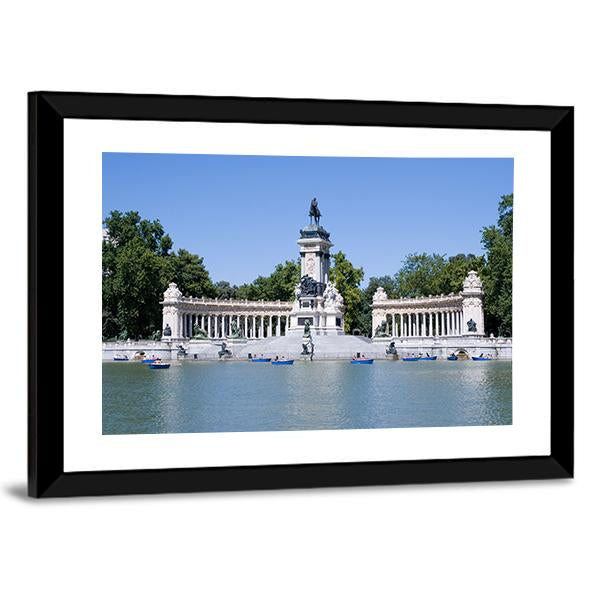 Retiro Park In Madrid Canvas Wall Art-3 Horizontal-Gallery Wrap-25" x 16"-Tiaracle