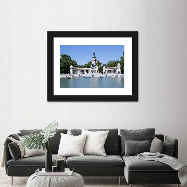 Retiro Park In Madrid Canvas Wall Art-3 Horizontal-Gallery Wrap-25" x 16"-Tiaracle