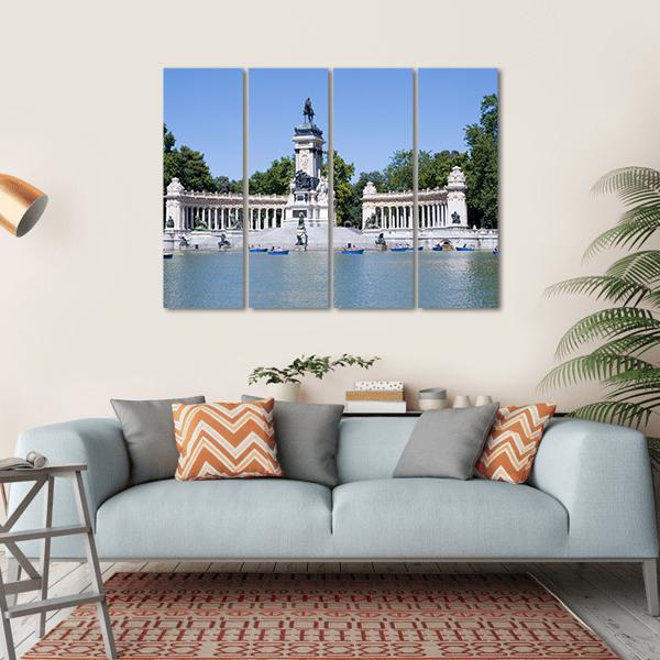 Retiro Park In Madrid Canvas Wall Art-4 Horizontal-Gallery Wrap-34" x 24"-Tiaracle