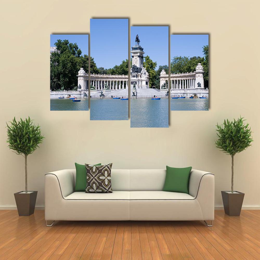 Retiro Park In Madrid Canvas Wall Art-4 Pop-Gallery Wrap-50" x 32"-Tiaracle