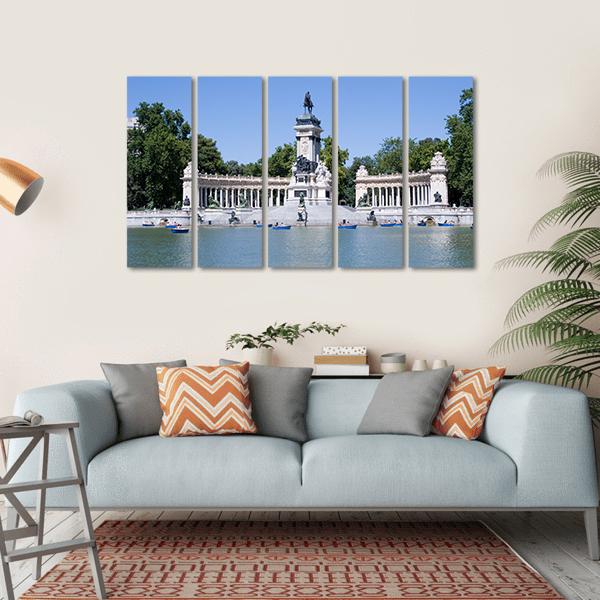 Retiro Park In Madrid Canvas Wall Art-5 Horizontal-Gallery Wrap-22" x 12"-Tiaracle