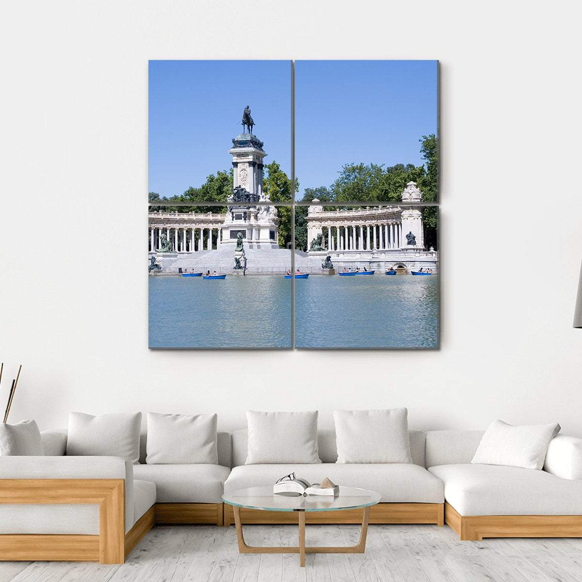 Retiro Park In Madrid Canvas Wall Art-5 Horizontal-Gallery Wrap-22" x 12"-Tiaracle