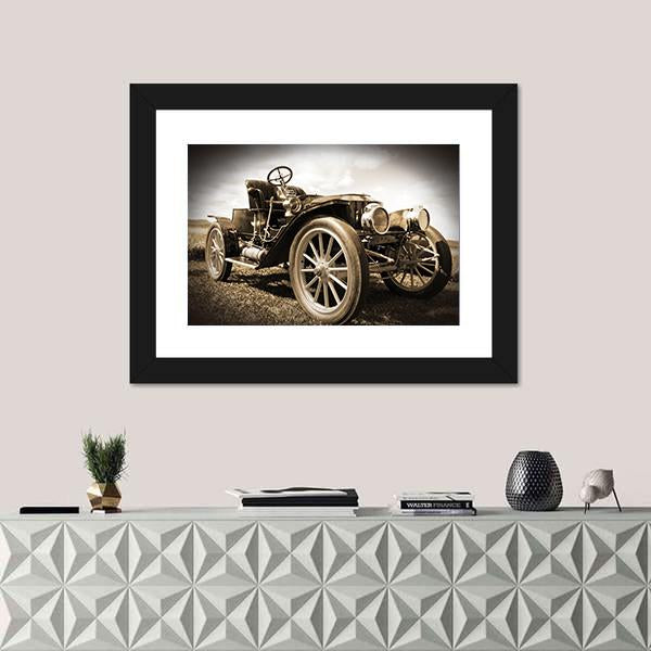 Retro Car Canvas Wall Art-1 Piece-Framed Print-20" x 16"-Tiaracle