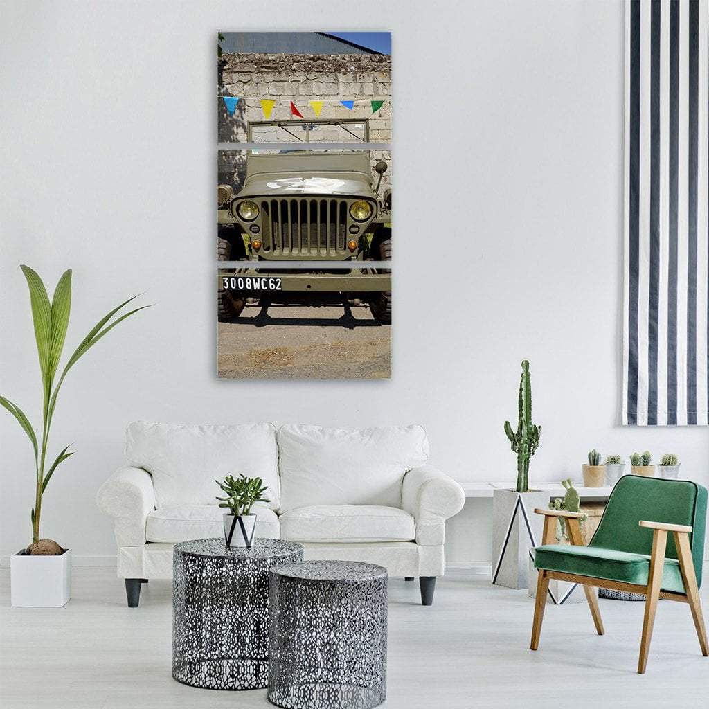 Retro Jeep Willys Vertical Canvas Wall Art-3 Vertical-Gallery Wrap-12" x 25"-Tiaracle