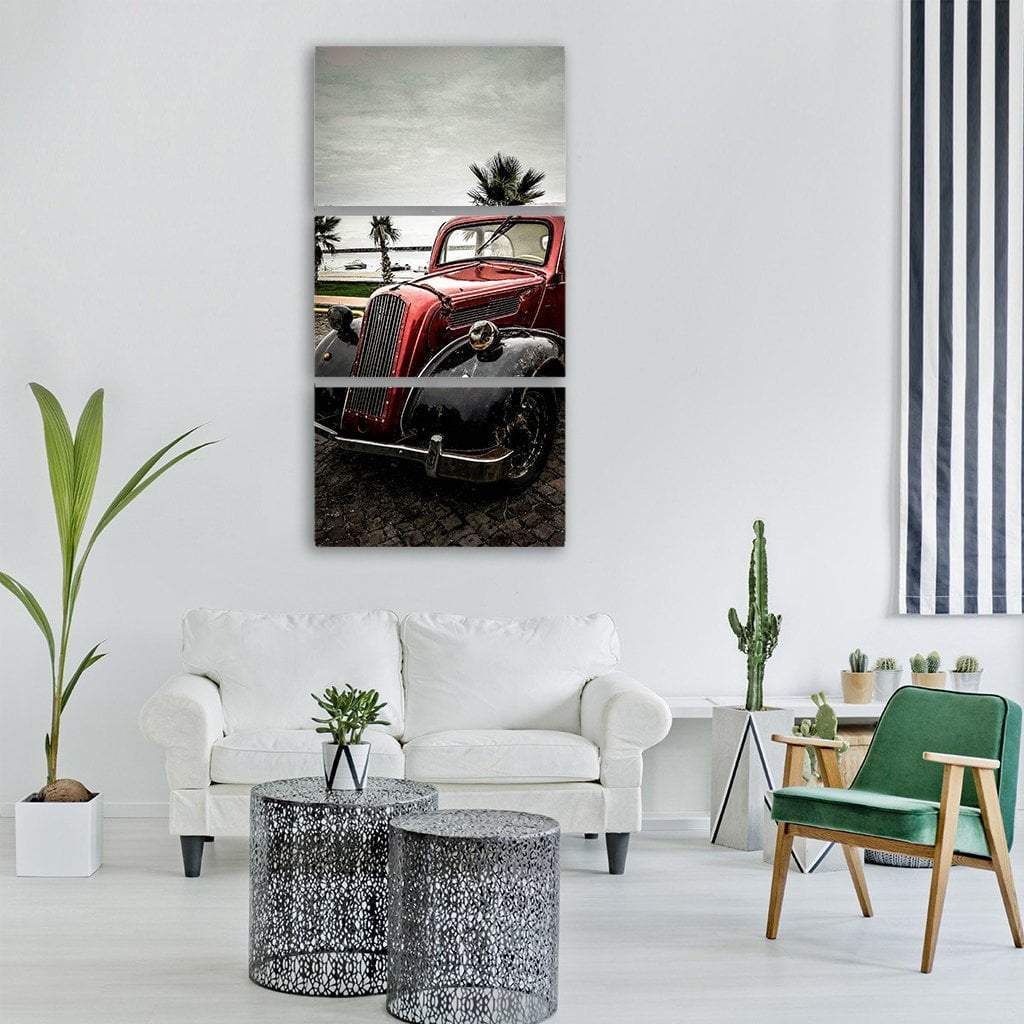 Retro Old Classic Car Vertical Canvas Wall Art-3 Vertical-Gallery Wrap-12" x 25"-Tiaracle