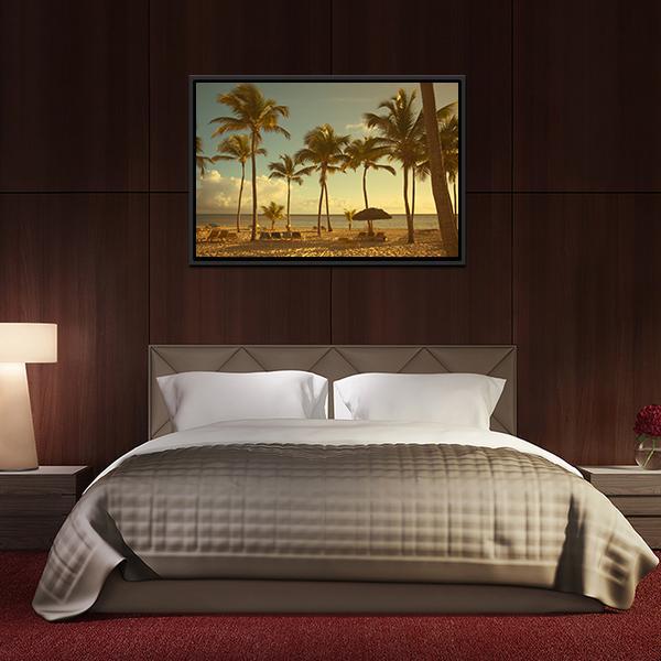 Retro Seaside View Canvas Wall Art-3 Horizontal-Gallery Wrap-25" x 16"-Tiaracle