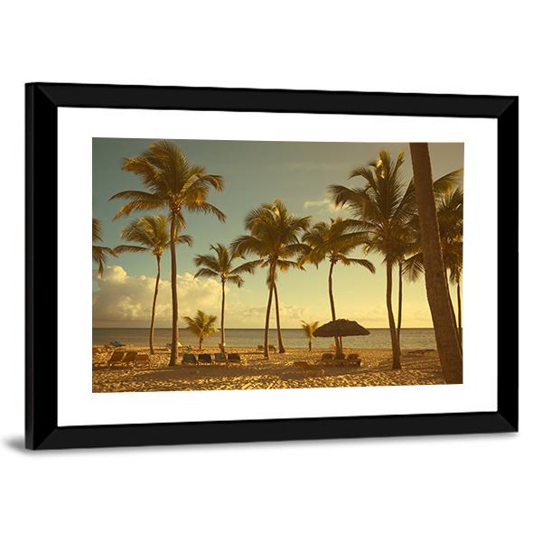 Retro Seaside View Canvas Wall Art-3 Horizontal-Gallery Wrap-25" x 16"-Tiaracle