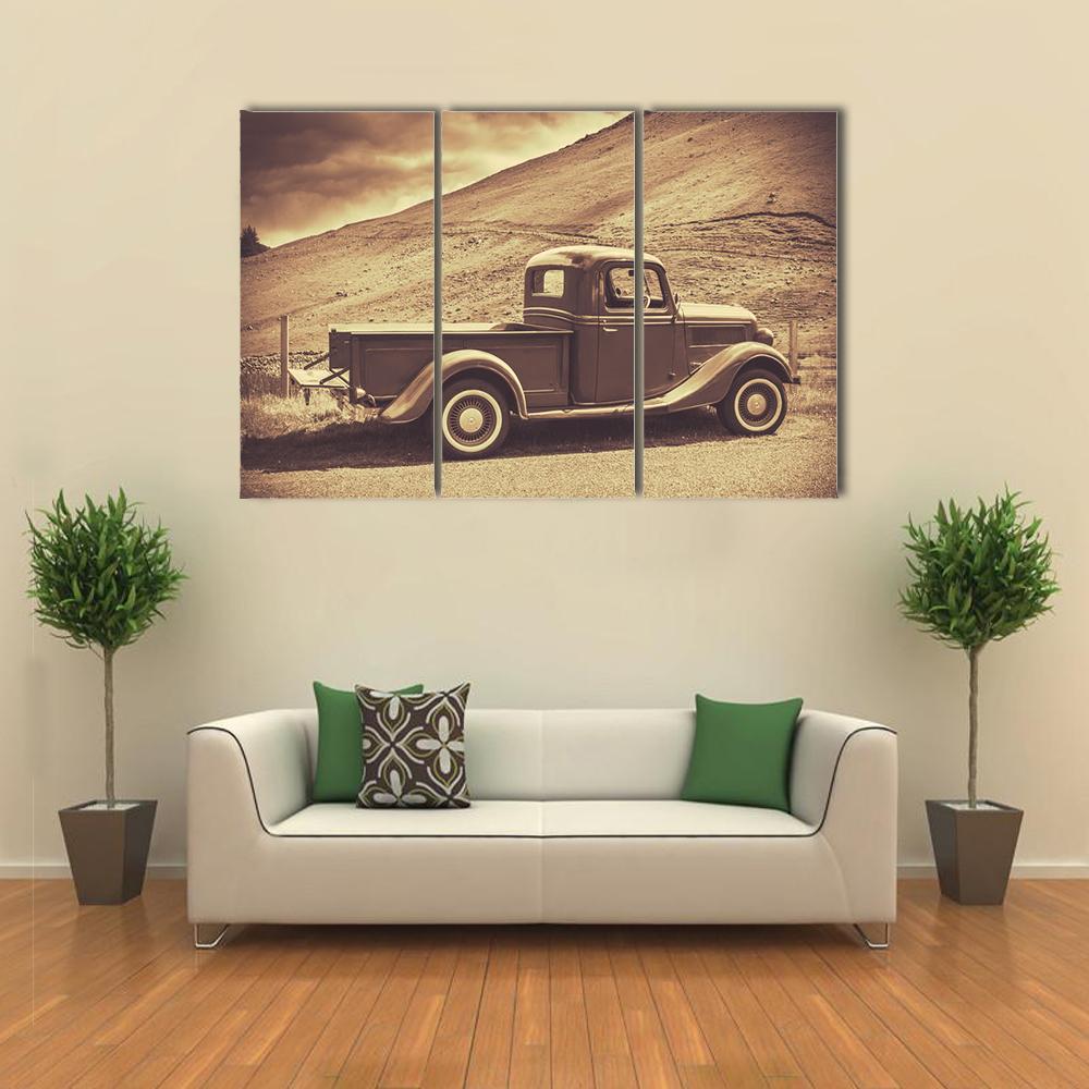 Retro Style Vintage Truck Canvas Wall Art-3 Horizontal-Gallery Wrap-25" x 16"-Tiaracle