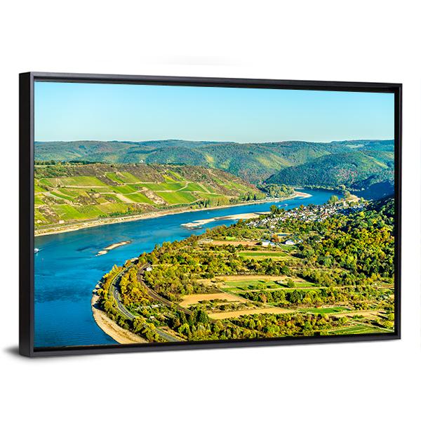 Rhine At Boppard Germany Canvas Wall Art-3 Horizontal-Gallery Wrap-25" x 16"-Tiaracle