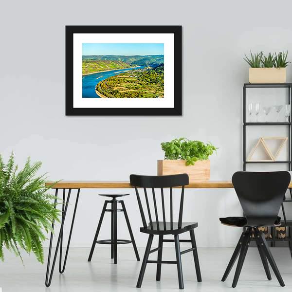 Rhine At Boppard Germany Canvas Wall Art-3 Horizontal-Gallery Wrap-25" x 16"-Tiaracle