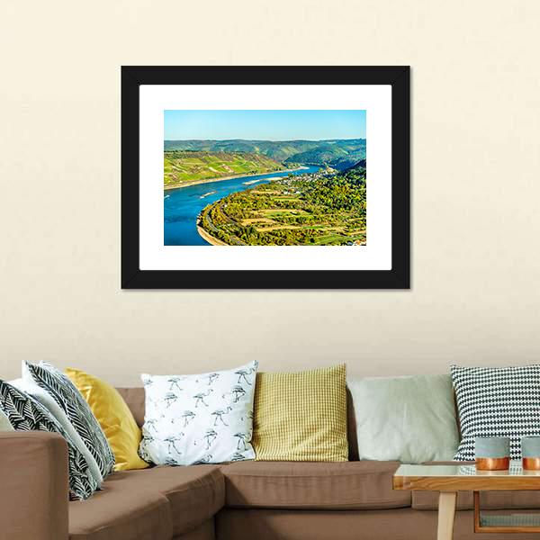 Rhine At Boppard Germany Canvas Wall Art-3 Horizontal-Gallery Wrap-25" x 16"-Tiaracle